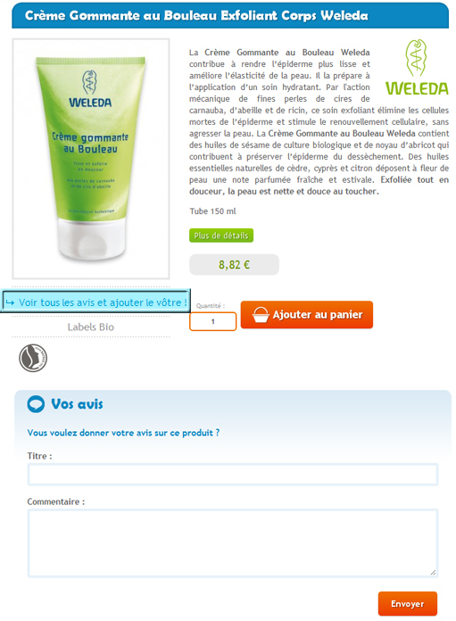 Donnez votre avis sur les produits, c'est facile !