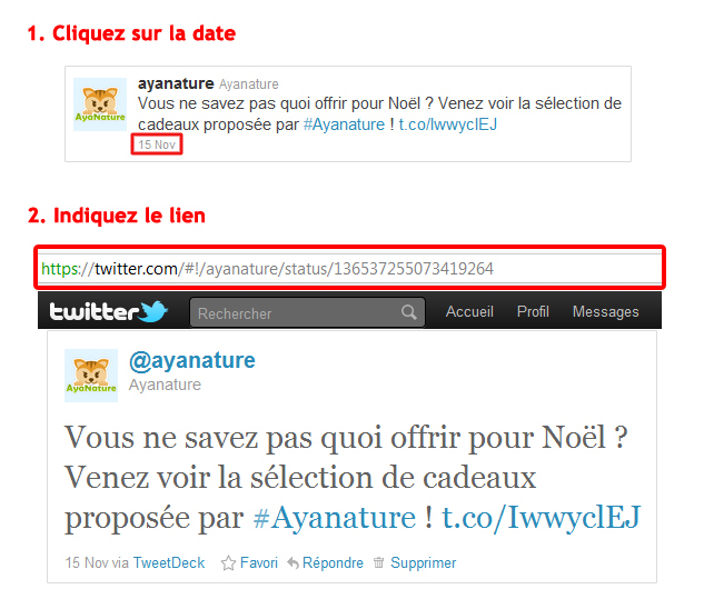 Pour avoir votre lien Twitter