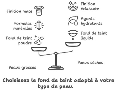 shéma : choisir le fond de teint adapté à votre type de peau